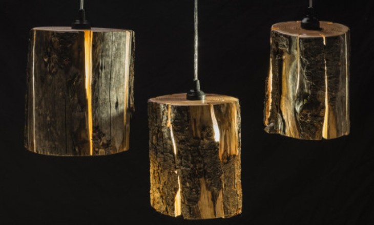 Luminárias de madeira